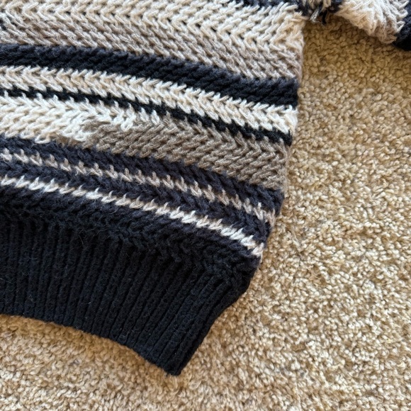 Z Supply Asheville Stripe Sweater in Black & Cream Medium - Picture 3 of 8